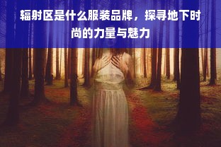 辐射区是什么服装品牌，探寻地下时尚的力量与魅力