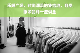 乐峰广场，时尚潮流的集结地，各类服装品牌一应俱全