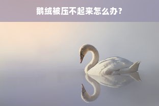 鹅绒被压不起来怎么办？