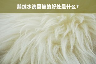 鹅绒水洗夏被的好处是什么？