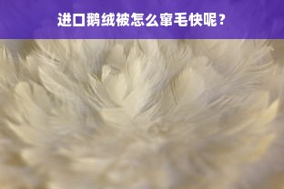 进口鹅绒被怎么窜毛快呢？