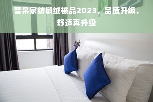 晋帛家纺鹅绒被品2023，品质升级，舒适再升级