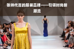 张帅代言的服装品牌——引领时尚新潮流