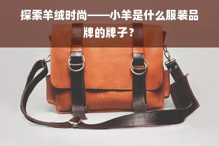 探索羊绒时尚——小羊是什么服装品牌的牌子？