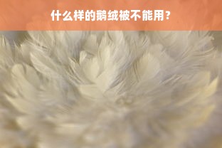 什么样的鹅绒被不能用？