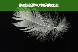 鹅绒被透气性好的优点