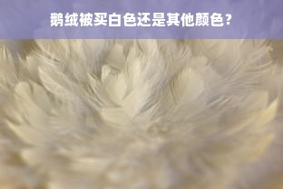 鹅绒被买白色还是其他颜色？