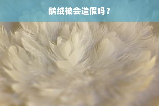 鹅绒被会造假吗？