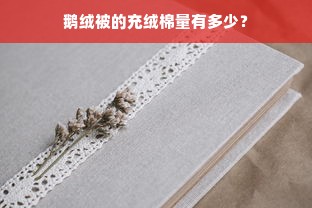 鹅绒被的充绒棉量有多少？