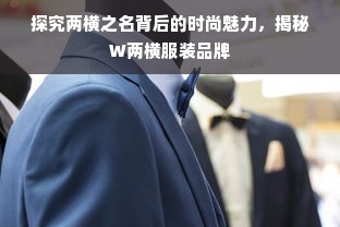 探究两横之名背后的时尚魅力，揭秘W两横服装品牌