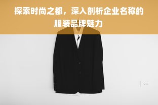 探索时尚之都，深入剖析企业名称的服装品牌魅力