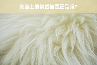 淘宝上的鹅绒被是正品吗？