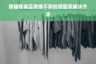 揭秘服装品牌搜不到的原因及解决方法