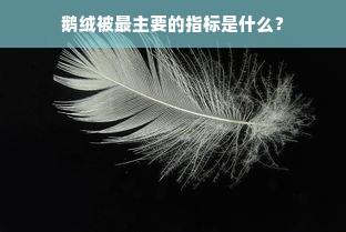 鹅绒被最主要的指标是什么？