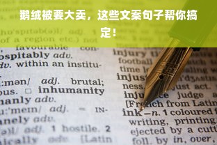 鹅绒被要大卖，这些文案句子帮你搞定！