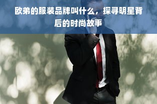 欧弟的服装品牌叫什么，探寻明星背后的时尚故事