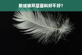 鹅绒被双层面料好不好？