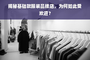 揭秘基础款服装品牌店，为何如此受欢迎？