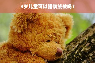 3岁儿童可以睡鹅绒被吗？