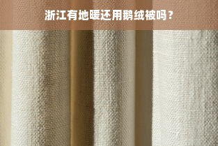 浙江有地暖还用鹅绒被吗？