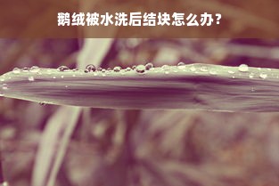 鹅绒被水洗后结块怎么办？