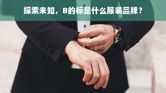 探索未知，B的标是什么服装品牌？