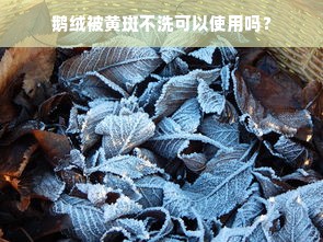 鹅绒被黄斑不洗可以使用吗？