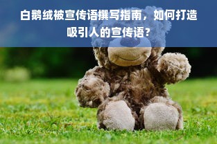 白鹅绒被宣传语撰写指南，如何打造吸引人的宣传语？