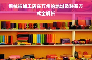 鹅绒被加工店在万州的地址及联系方式全解析