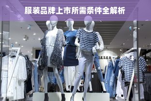 服装品牌上市所需条件全解析