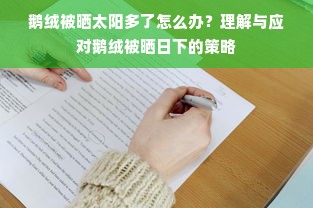 鹅绒被晒太阳多了怎么办？理解与应对鹅绒被晒日下的策略